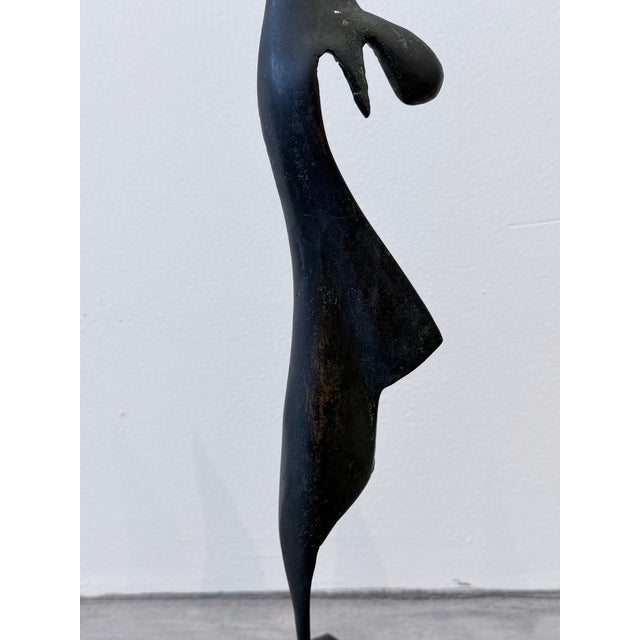 Brazilian Mid-Century Modern Abstract Dancer Bronze Sculpture on Granite Base For Sale - Image 12 of 13