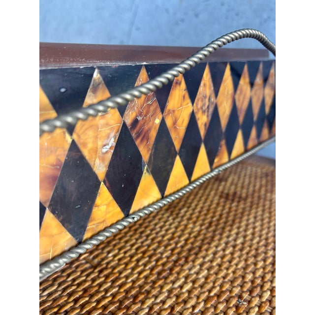 Textile Vintage Maitland-Smith Penshell Decorative Box With Rope Tassel Base For Sale - Image 7 of 10