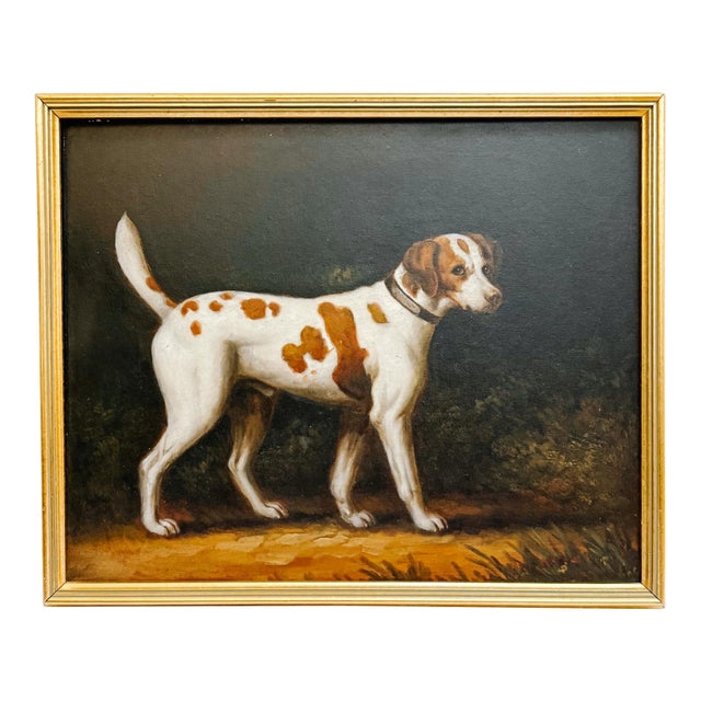 Mid 20th Century Oil Portrait of a Hound After George Stubbs – Reproduction of the 1788 William Pitt Commission For Sale