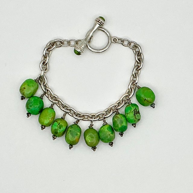 Vintage Home is pleased to offer this Carico Lake Mine rare and in high demand Apple Green Turquoise and Sterling Silver...