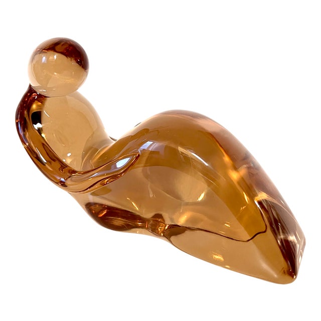 Signed Unique Piece Elio Raffaeli, Large and Heavy Sculpture Umano Astratto 1970s, Murano Glass, Art Object For Sale