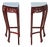 Late 20th Century Carved Red Mahogany Stone Top Corner Tables Pedestals Plant Stands, a Pair For Sale