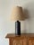 Extra large Lotte Bostlund Ceramic Table Lamp in a deep espresso with its original jute shade. 34”H x 18” lamp W Base...