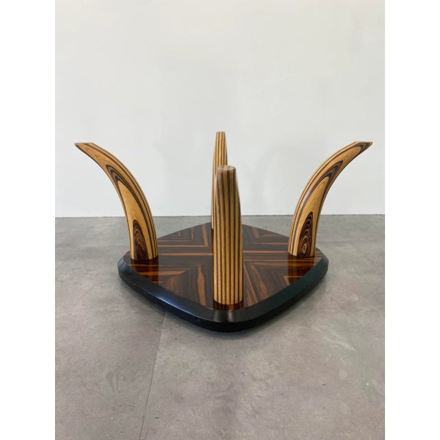 Wood Mix Wood Inlay Designed Faux Tusk Coffee Table by Henredon For Sale - Image 7 of 11