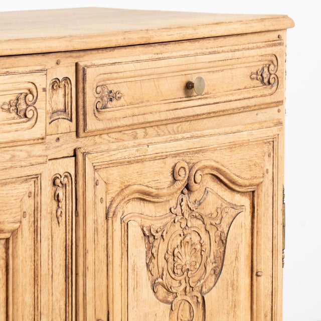 19th Century Large French Carved Bleached Oak Sideboard Buffet For Sale - Image 9 of 18
