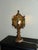 Brass Vintage Moroccan Middle Eastern Turkish Jeweled Brass Table Lamp Marble Base For Sale - Image 8 of 16