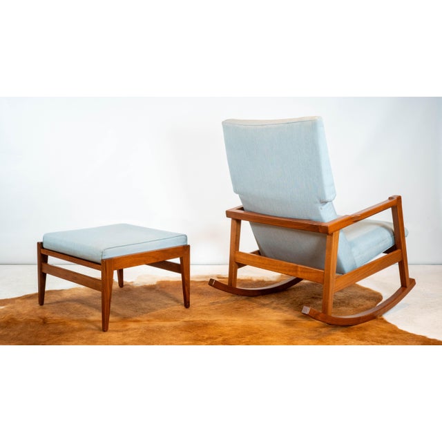 Design Within Reach Risom Rocker and Jens Ottoman, a Set For Sale - Image 12 of 18