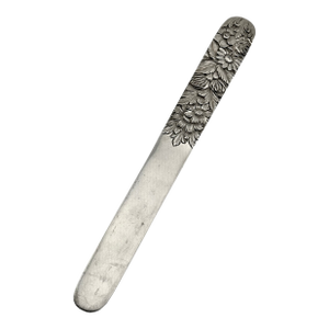 Fine Quality Antique American Hand Made Fancy Flower Design Sterling Silver Letter Opener Circa 1900