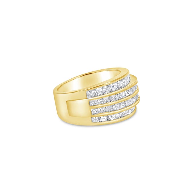Contemporary Princess Cut Cocktail Ring 1.68cttw 14k Yellow Gold, Size 7 For Sale - Image 3 of 4