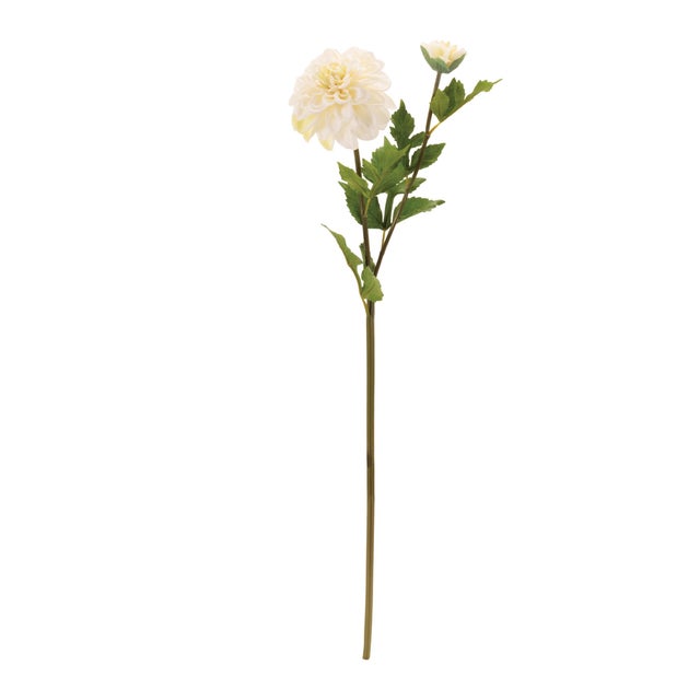 Elevate your floral displays with the timeless elegance of this set of 6 White Dahlia Flower Stems. Each stem features...