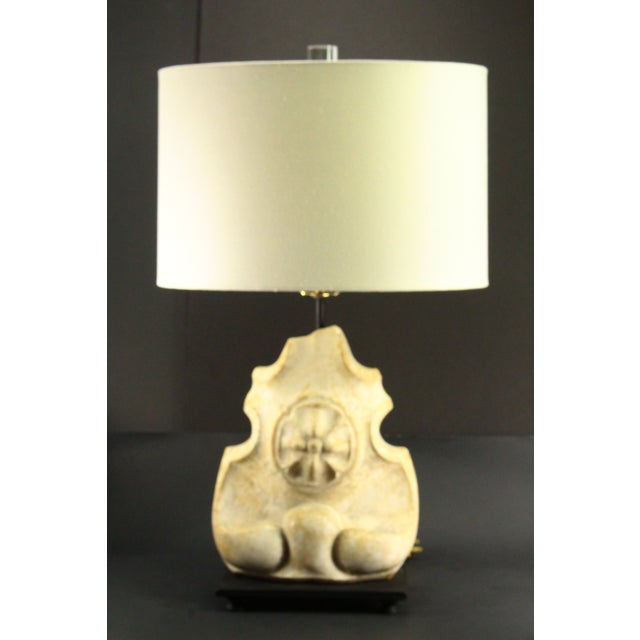 A glamorous piece of lighting A period Baroque (17th / 18th century) frontispiece has been professionally mounted on a...