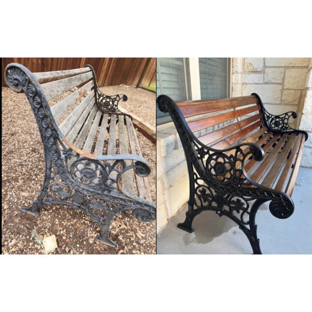 1920s Vintage Victorian Style Bench For Sale - Image 5 of 6