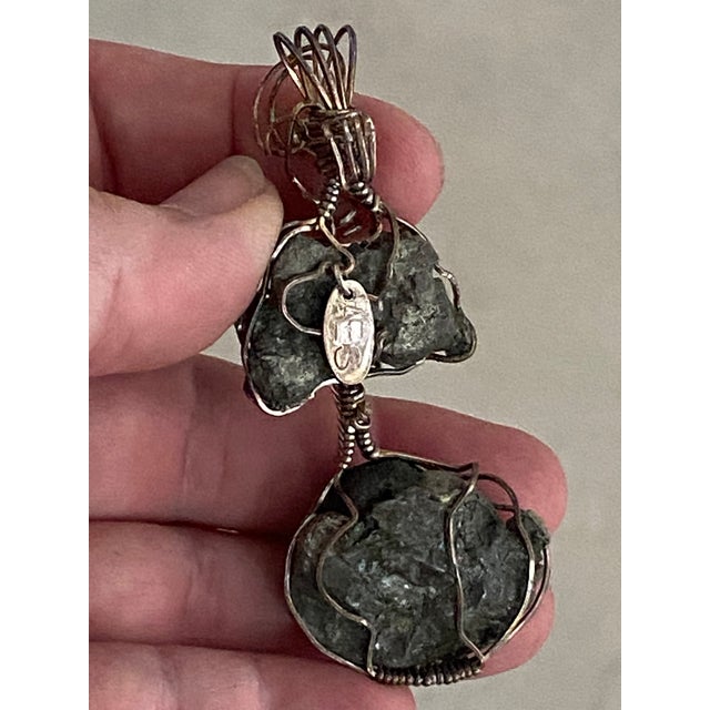 Raw Iron Pyrite Wrapped Pendant in Original Presentation Gift Box For Sale - Image 12 of 18