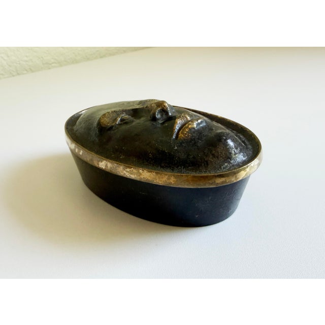 Bronze Oval Box With Sculpted Face by Nelles Studio, 1989 For Sale In Sacramento - Image 6 of 10