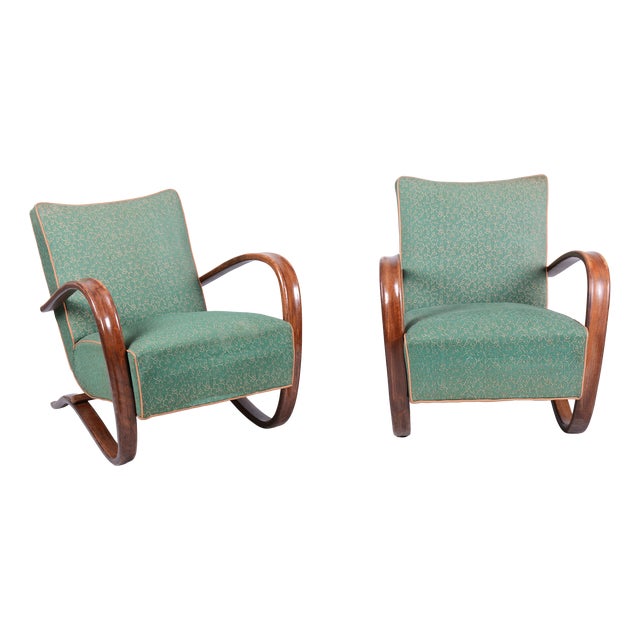 Czech Art Deco H-269 Lounge Chairs by Jindrich Halabala for Up Závody, 1930s, Set of 2 For Sale