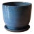 Vintage California Blue Glaze Planter Pot With Saucer by Gainey Ceramics For Sale