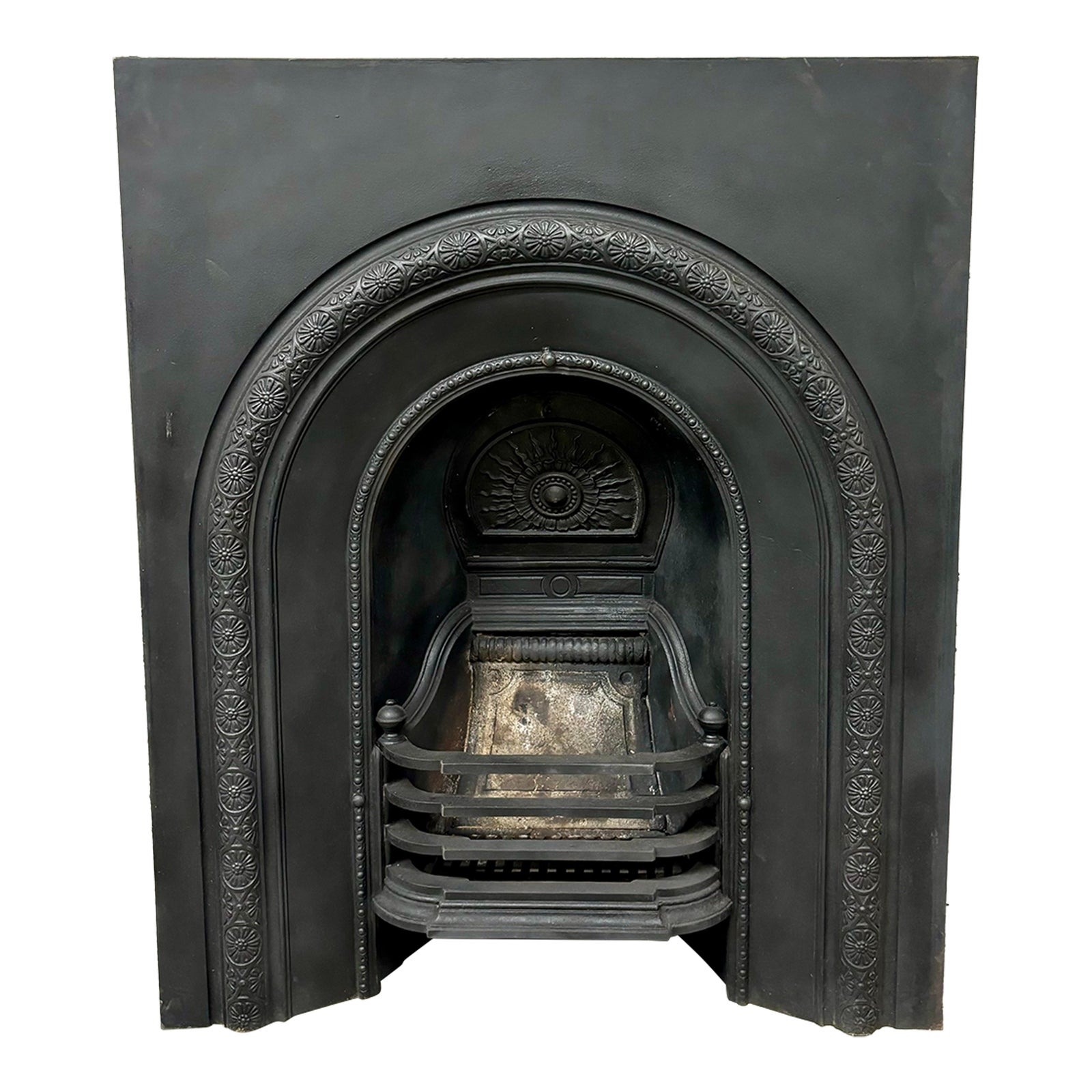 Antique English Cast Metal Fire Surround Box Insert | Chairish