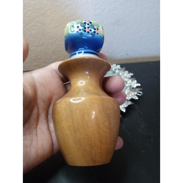 Judaica Holy Frankincense & Myrrh Anointing Oil Myrtle Wood Dispenser W/ Ceramic Stopper For Sale In Dallas - Image 6 of 7