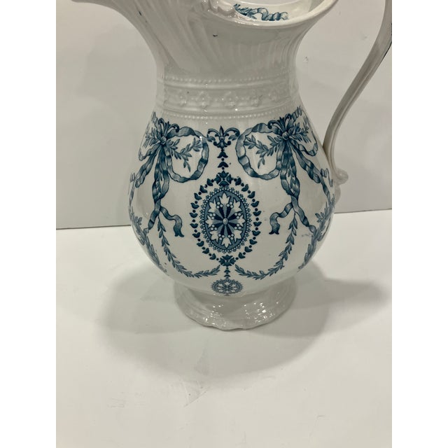 Ceramic Antique English Ironstone Pitcher For Sale - Image 7 of 8