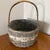 Pottery Barn Vintage Gray Gathering Basket With Bunny Rabbit Motif For Sale - Image 4 of 11