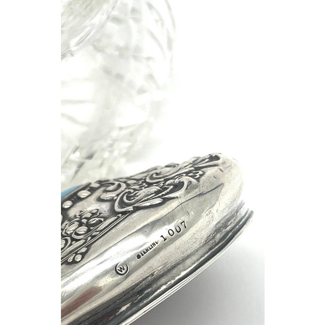 Early 20th Century American Brilliant Cut Glass, Sterling & Turquoise Dresser Jar, by Whiting For Sale - Image 5 of 9