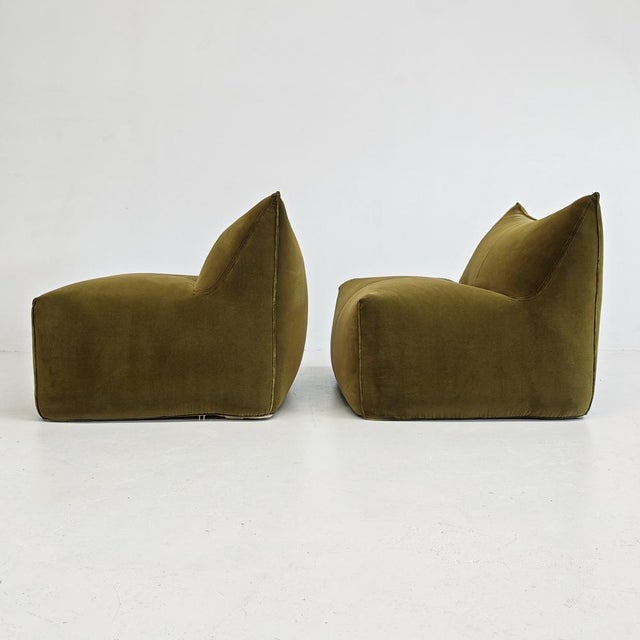 Le Bambole Modular Armchairs in Green Velvet by Mario Bellini for B&B Italia, 1970s, Set of 2 For Sale - Image 9 of 18