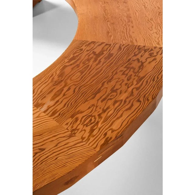 Brown Vintage Pine Bench, Sweden For Sale - Image 8 of 12