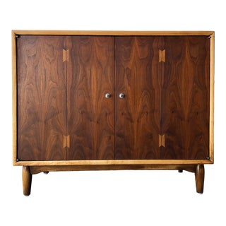 Vintage Mid Century Modern Walnut Cabinet For Sale