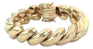 San Marco Macaroni 14k Yellow Gold 13mm Wide Bracelet