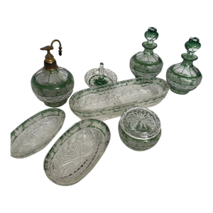 Antique Crystal Vanity Set - 8 Pieces