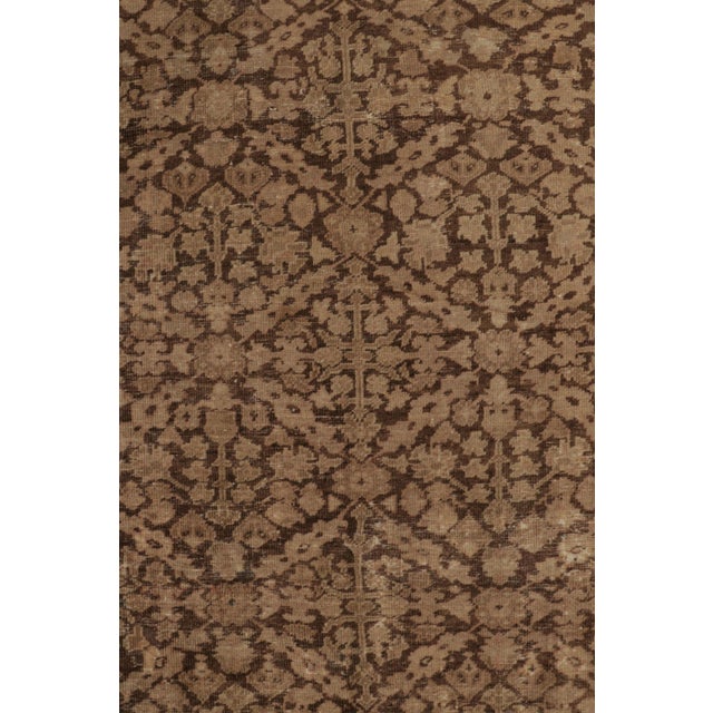 Rug & Kilim Antique Persian Mahal Runner With Intricate Floral Vinery in Brown - Rug & Kilim For Sale - Image 4 of 10