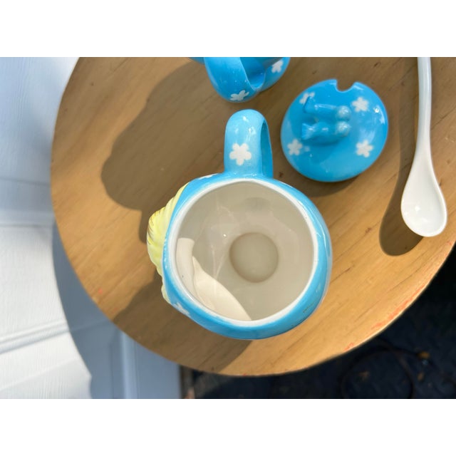 Mid 20th Century Napco “Miss Cutie Pie” Sugar Bowl and Creamer Set For Sale - Image 9 of 12