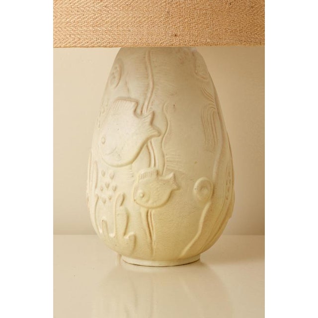 Ceramic Table Lamp attributed to Anna-Lisa Thomson for Upsala Ekeby, 1940s For Sale - Image 4 of 8