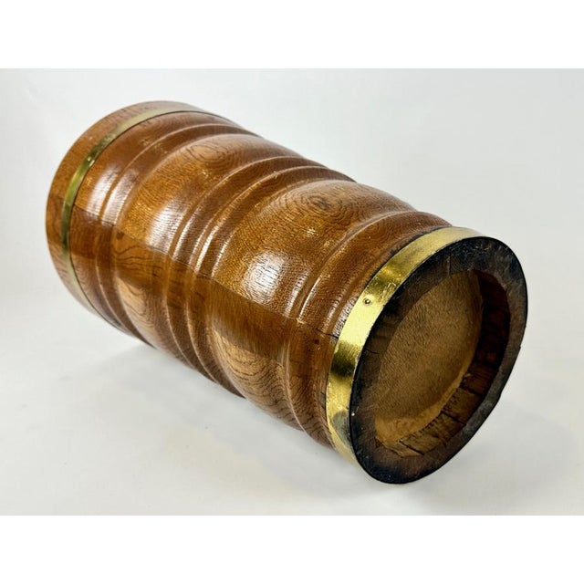 Vintage Oak and Brass Umbrella Stand, 1960s, in Very Good conditions. Designed before 1890