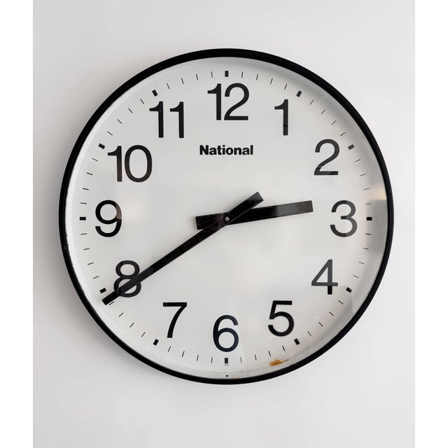 Metal Large Factory Clock from National, Japan, 1960 For Sale - Image 7 of 7