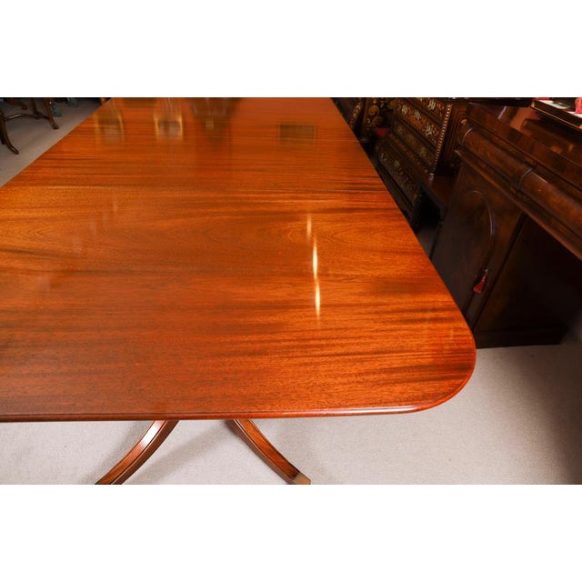 Vintage Triple Pillar Dining Table and Chairs by William Tillman, 1980s, Set of 15 For Sale - Image 11 of 15