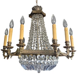 Vintage French Empire Styled Crystal Chandelier For Sale