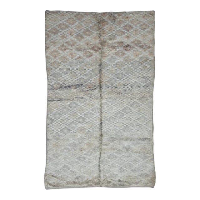 1980s Moroccan Minimalist Berber Rug - 8.9 X 5.5 Ft For Sale