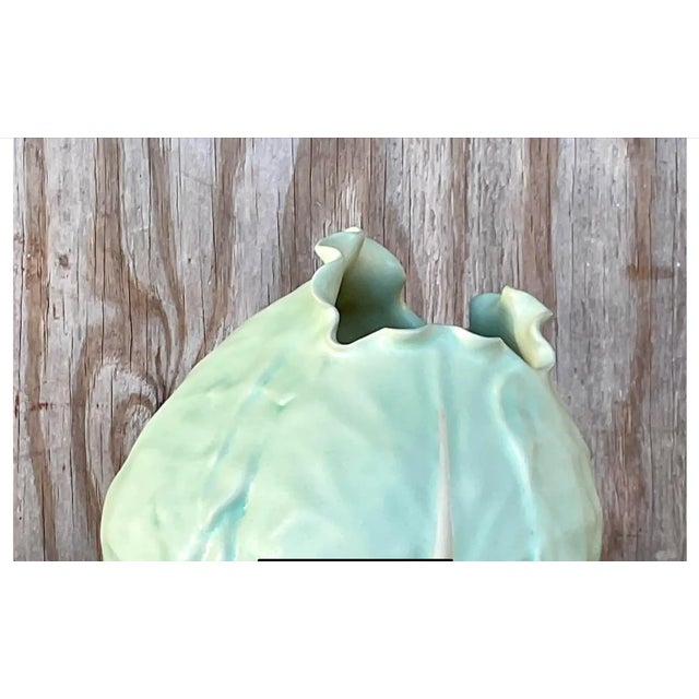 Vintage Boho Patricia Garrett Matte Glazed Ceramic Cabbage For Sale - Image 12 of 12