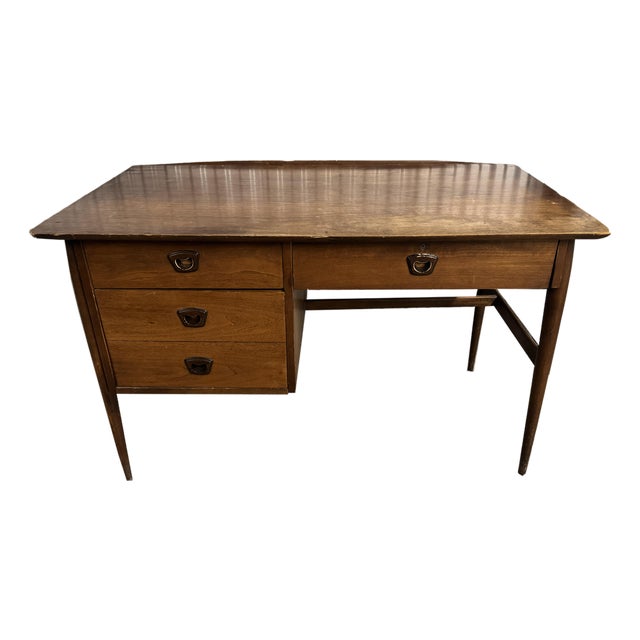 Midcentury Bassett Artisan Walnut Writing Desk For Sale