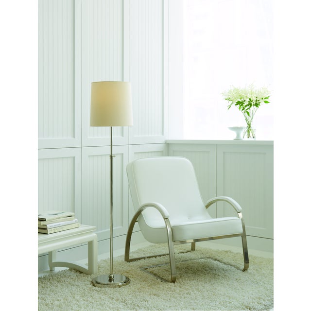 Modern Thomas O'Brien for Visual Comfort Signature Bryant Floor Lamp in Polished Nickel with Natural Paper Shade For Sale - Image 3 of 3