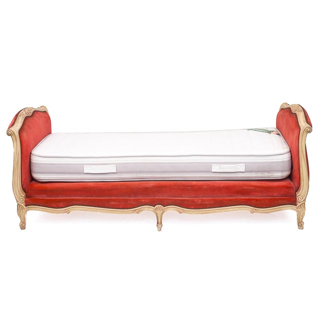 1930s Vintage Daybed in Velour, 1930s For Sale - Image 5 of 16