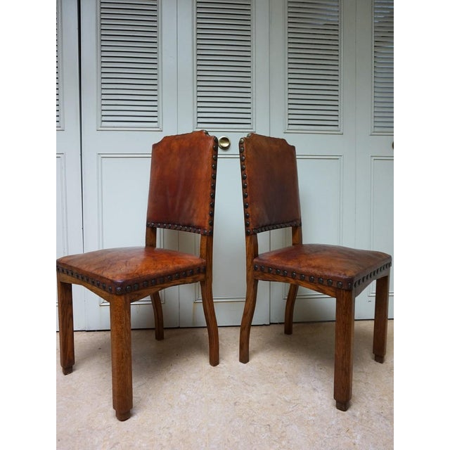 Antique Dutch Art Deco Leather Dining Chairs, 1920s, Set of 6 For Sale - Image 18 of 18