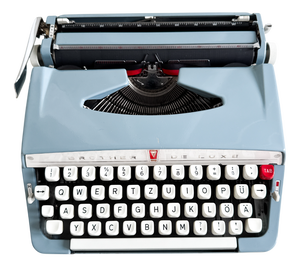 Vintage Typewriter in Light Blue from Brother De Luxe, 1960s
