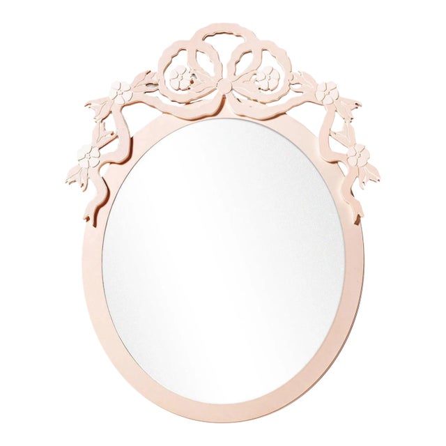 Fleur Home Garden District Thalia Oval Mirror in Pink Ground, 40x53 For Sale