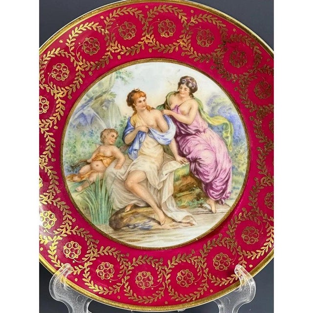 Porcelain Plate with Angelica Kauffmann Motif from Limoges, France, 1930s For Sale - Image 3 of 7