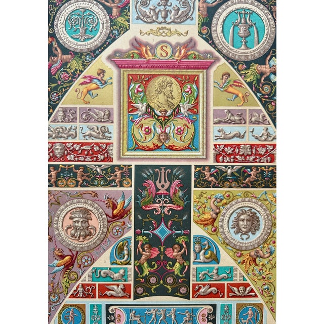 1873 Racinet l'Ornement Polychrome Chromolithographs – Renaissance Ornament Prints, Pair For Sale - Image 4 of 7