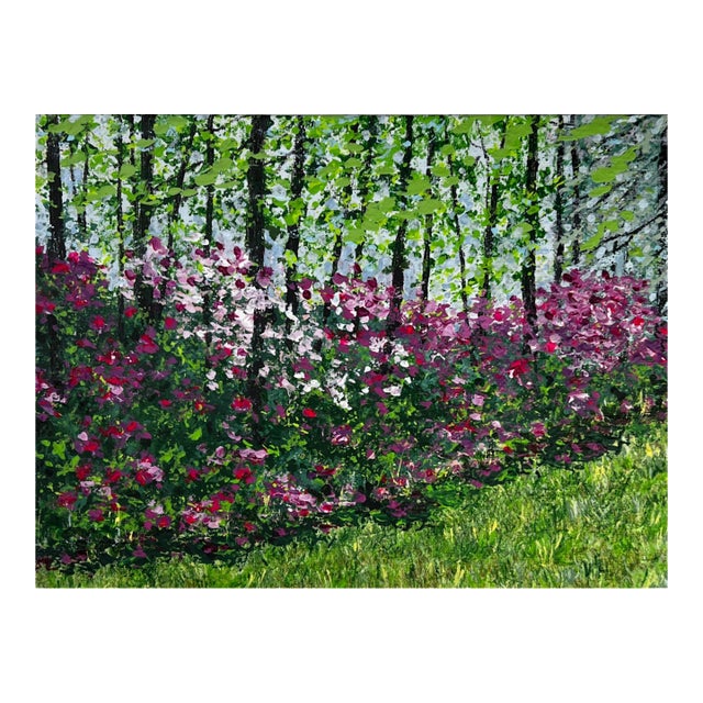 "Flower Falls" Contemporary Original Impressionist Style Landscape Painting by Deb Bossert For Sale