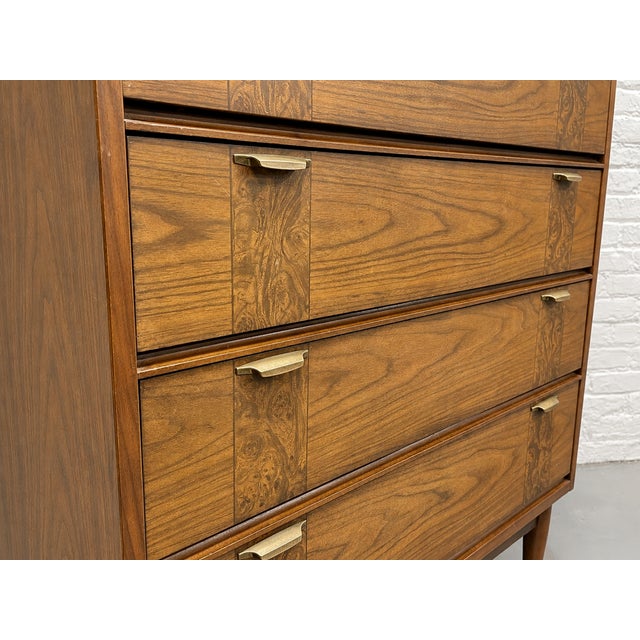 Wood Mid Century Modern Walnut Dresser / Highboy, C. 1960's For Sale - Image 7 of 10
