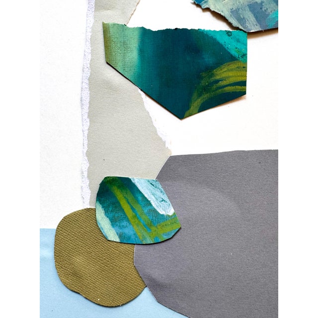 Blue "Cut to the Feeling 3" Original Framed Collage on Paper by Zac Woodiel For Sale - Image 8 of 12